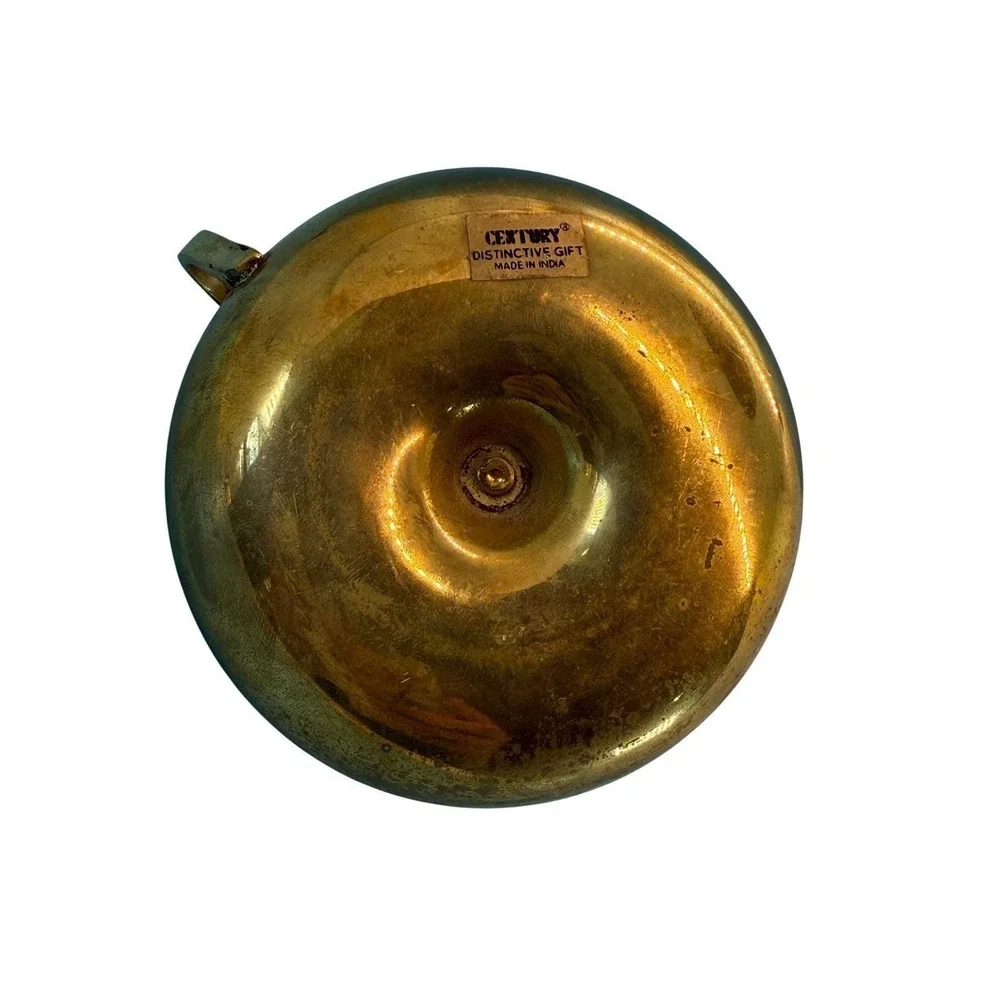 VTG Century Brass Chamberstick Taper Candle Holder Gold Finger Loop Drip India‎